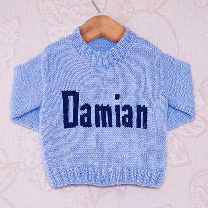 Intarsia - Damian Moniker Chart - Childrens Sweater