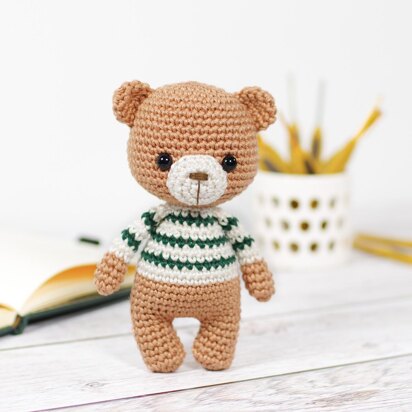 Little Teddy Bear in a Stripy Sweater