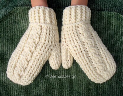 Brianna Children's Mittens Crochet Pattern 247 - Alena's Design