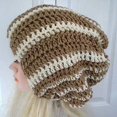 828 - Slouchy Striped Hat