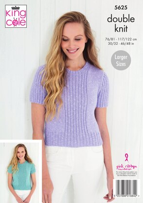 Cardigan & Tops in King Cole Cotton Top DK - 5625 - Downloadable PDF