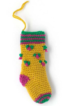 "Holly Stocking" - Stocking Crochet Pattern For Christmas in Paintbox Yarns Simply DK - DK-XMAS-CRO-002