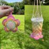 Rainbow Flower Crochet Drink Carrier Bag Charm