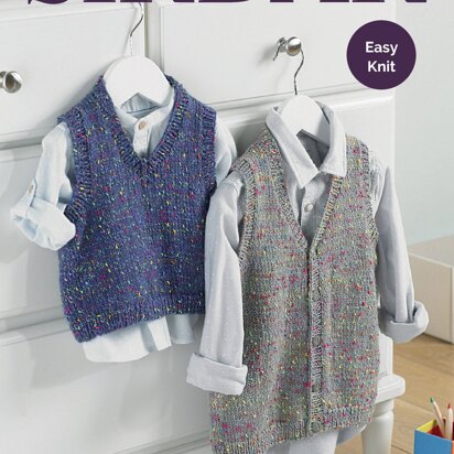 Tank Top and Waistcoat in Sirdar Snuggly Doodle DK - 5208 - Downloadable PDF - knitting pattern