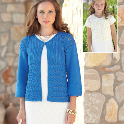 3/4 and Short Sleeved Cardigans in Sirdar Cotton DK - 7086 - Downloadable PDF