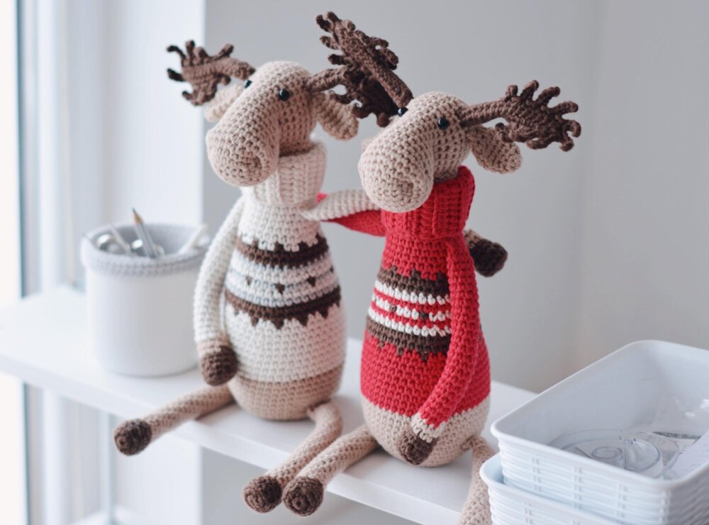 Richard the Moose Crochet Pattern, Reindeer Amigurumi Toy Crochet