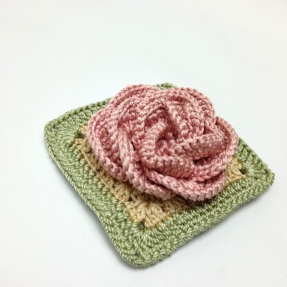 3D Rose Flower Granny Square