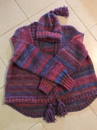 Chunky cardigan and hat set