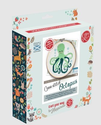 The Crafty Kit Company Green Octopus Cross Stitch Kit