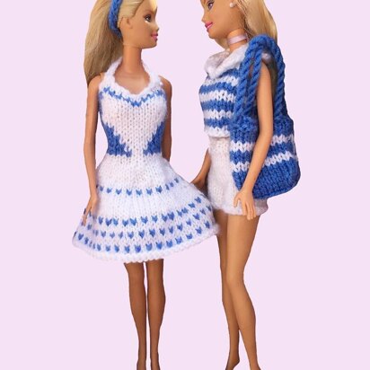 Barbie: love heart dress and beach outfit