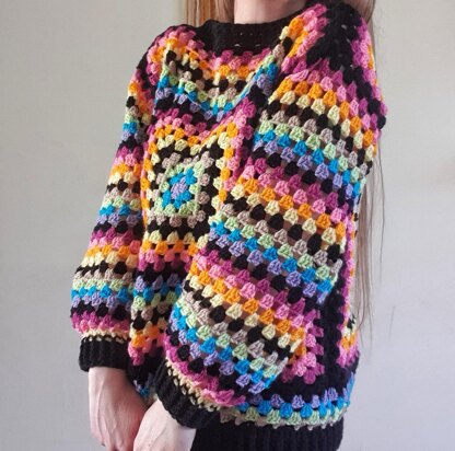 Scrapbusting Granny Square Jumper