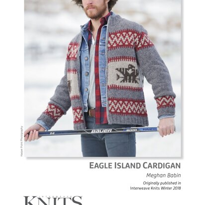 Eagle Island Cardigan in Harrisville Designs Watershed - Downloadable PDF