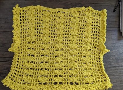 Canary Yellow Butterfly Crochet Top