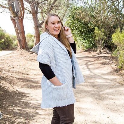 Pocket Shawl with a Detachable Hoodie