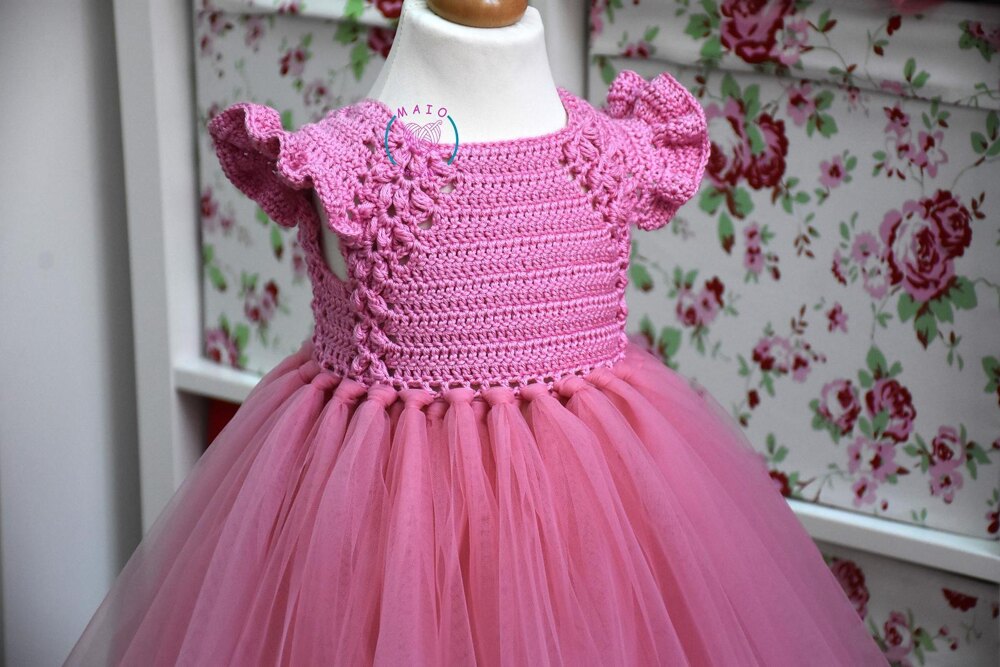 crochet and tulle dress Crochet tutu dress pattern for beginners