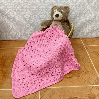 Square Christening Shawl Blanket Knitting Pattern #652