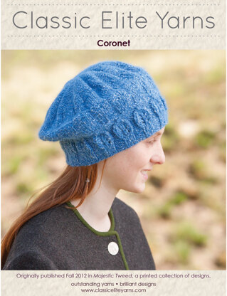 Coronet Hat in Classic Elite Yarns Majestic Tweed - Downloadable PDF