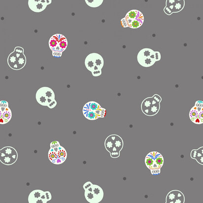 Lewis and Irene Small Things Glow – Sugar Skulls on Grey