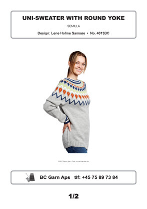 Uni-Sweater with Round Yoke in BC Garn Semilla - 4013BC - Downloadable PDF