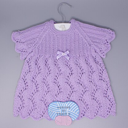 Ellie Baby Dress Knitting Pattern 18" & 20" chest size