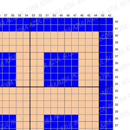 CROCHET PATTERN C2C Beginner-friendly Blue Square Beige Couch Cushion