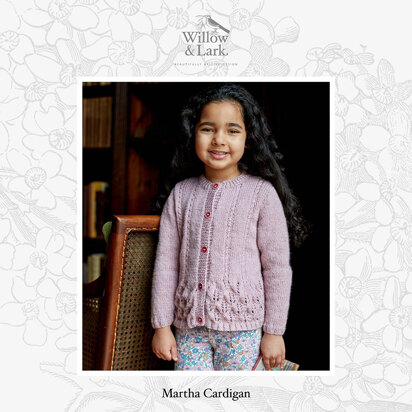 Martha Cardigan - Knitting Pattern for Girls in Willow & Lark Poetry