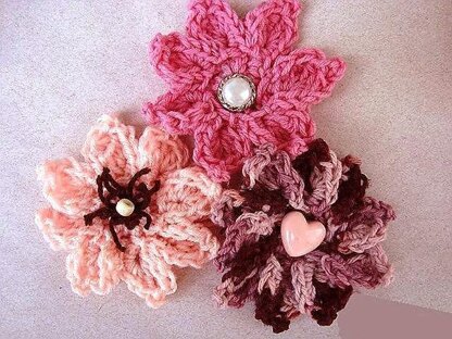 588 crochet flower, sheballa, easy petal flower