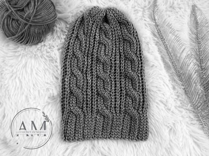 3D cables knit-look beanie