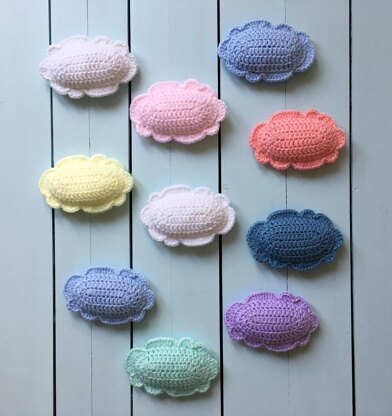 Crochet Stuffed Clouds Pattern: Happy Clouds Baby Banner / Garland