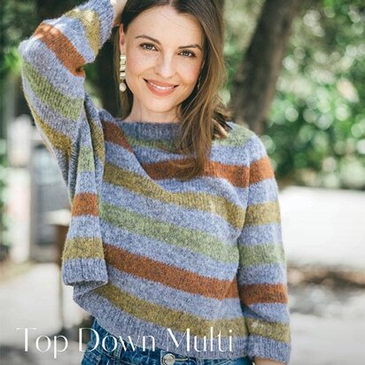 2217 Striped Top Down Sweater