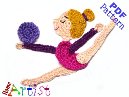 Gymnastic 3 Crochet Applique Pattern