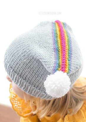 Rainbow Double Pom Pom Hat