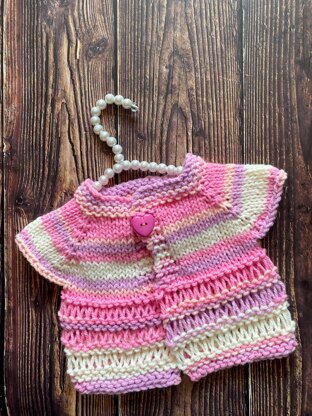 Drop Stitch Chunky Top Down Baby Cardigan