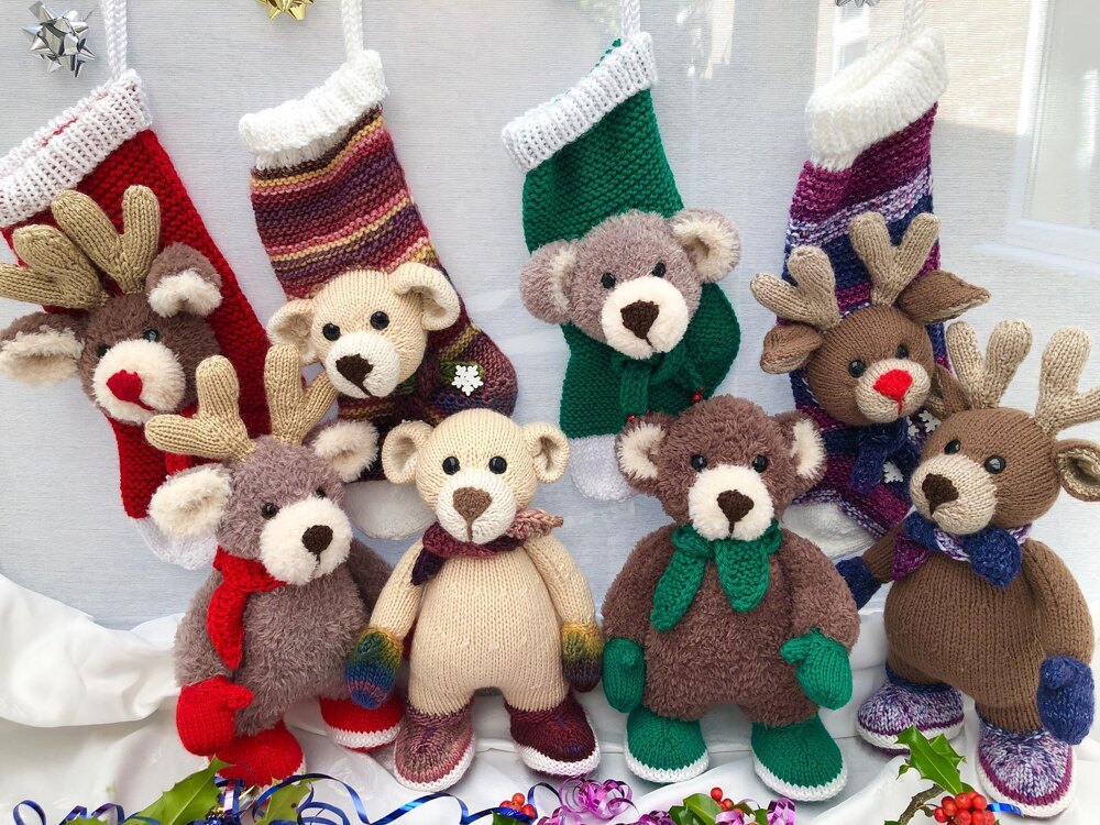 Christmas Stockings and Toys Knitting pattern by Pat Alinejad