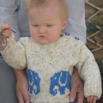 Aran Baby Elephant Sweater and Hat