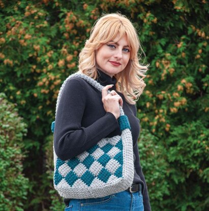 Dancing Diamonds Crochet Tote Bag