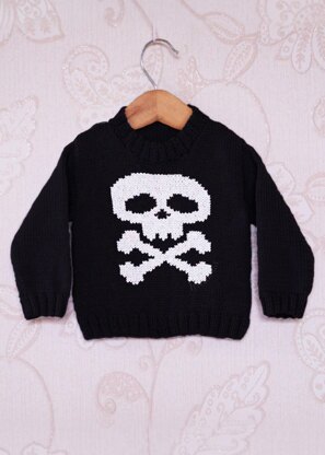 Intarsia - Skull & Crossbones Chart - Childrens Sweater