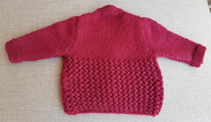 Joy - Babies lace 8ply cardigan and matching beanie