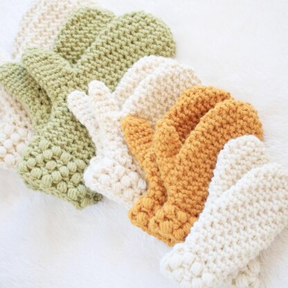 Gathered Buds Mittens