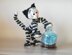 Playful Tabby cat ( a wire skeleton inside) - knitting pattern (knitted round)