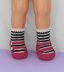 Childrens Stripe Sock 2 Strap Sandal Slippers