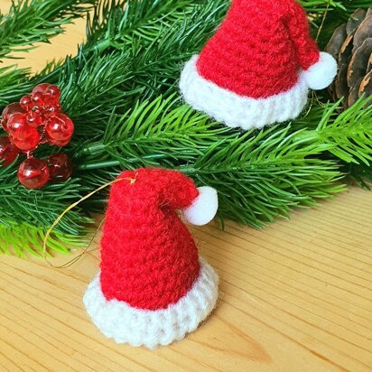 Mini Santa hat Christmas tree ornament