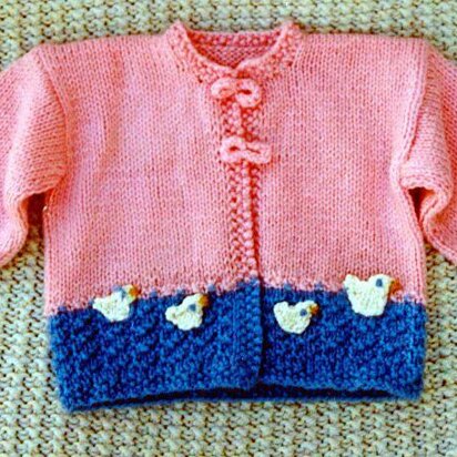 Ducks on a Pond Baby Sweater