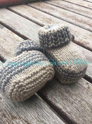 Grey Boy's Baby Booties