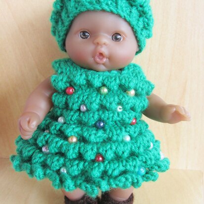 Offer! 5" Berenguer Christmas Tree Dress