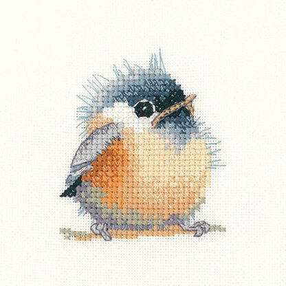 Heritage Chickadee, 14 count Aida Cross Stitch Kit - 6.5cm x 6.5cm