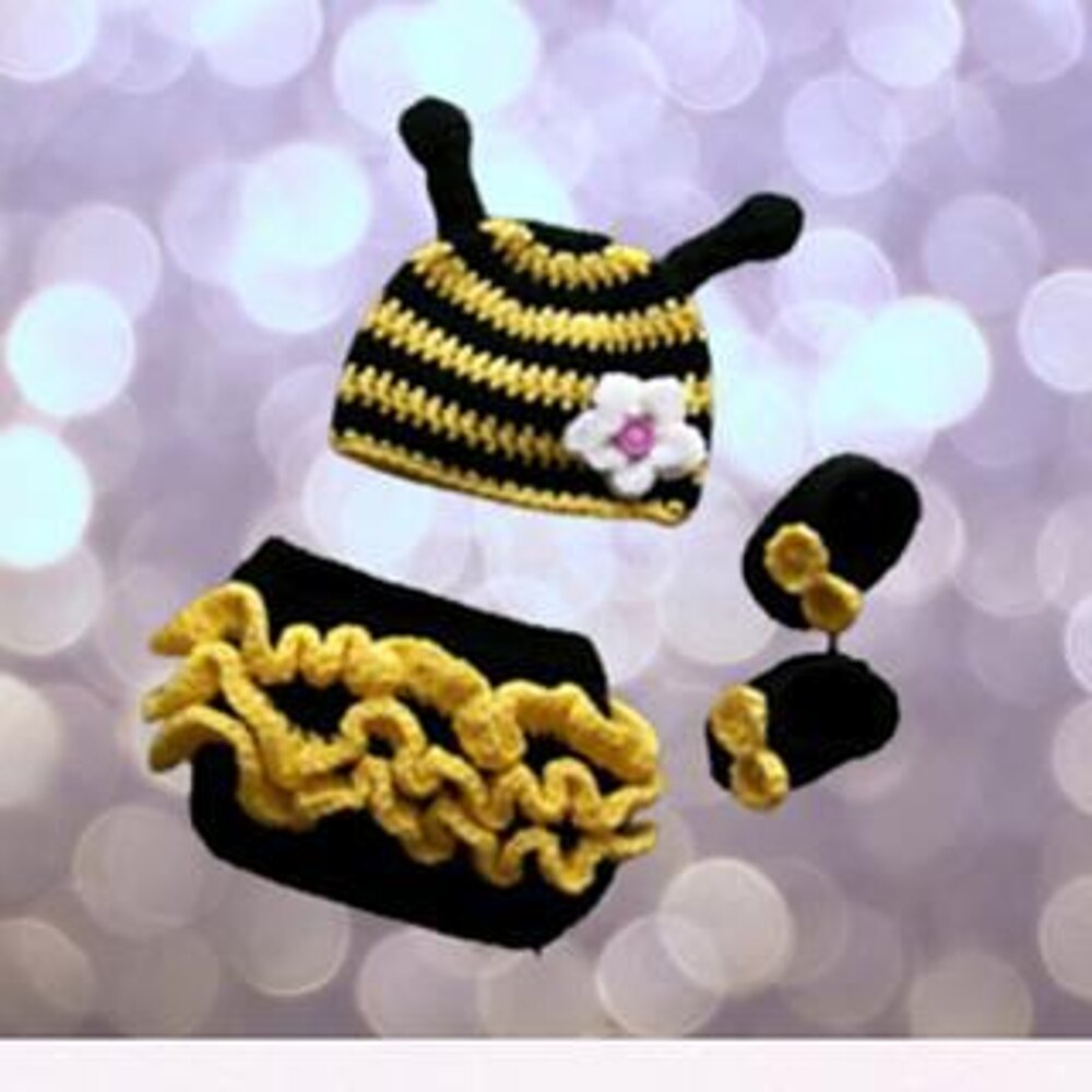 Crochet bumble hot sale bee baby outfit