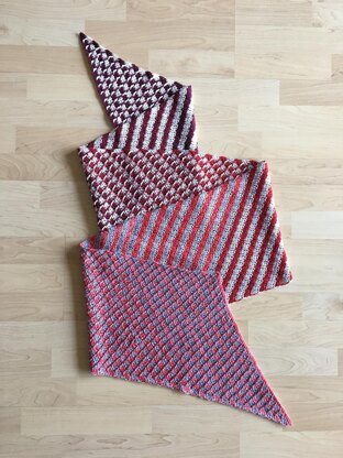 Strawberry Candy Stripe (Rectangular) Shawl