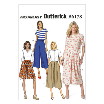 Butterick Misses' Culottes B6178 - Sewing Pattern
