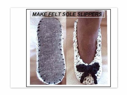 706 CROCHET SLIPPERS ON FELT INSOLES